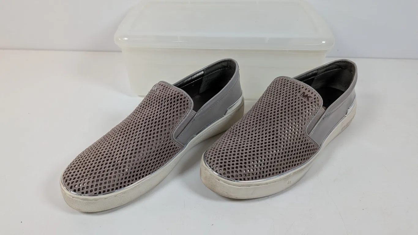 Michael Kors Gray Perforated Slip-On Sneakers