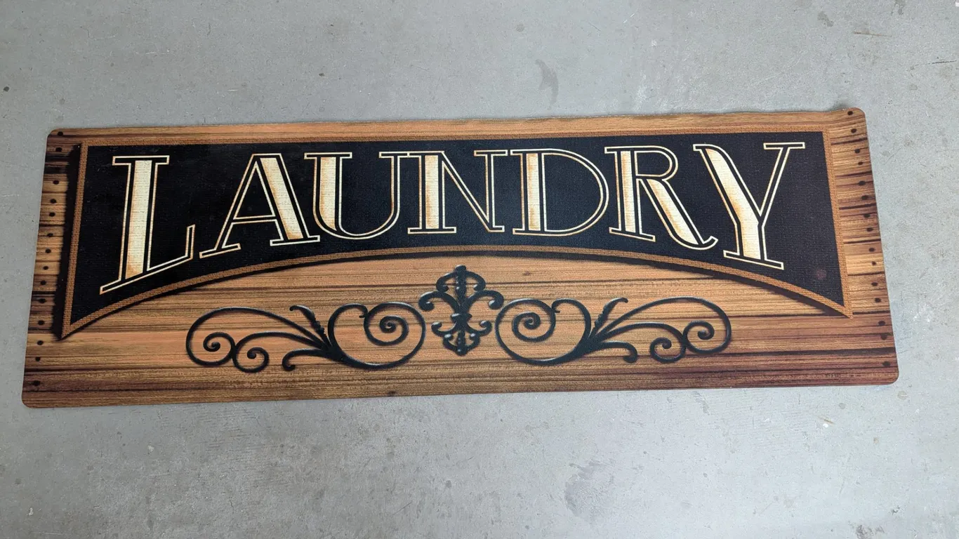 Faux Wood Grain Laundry Sign Mat
