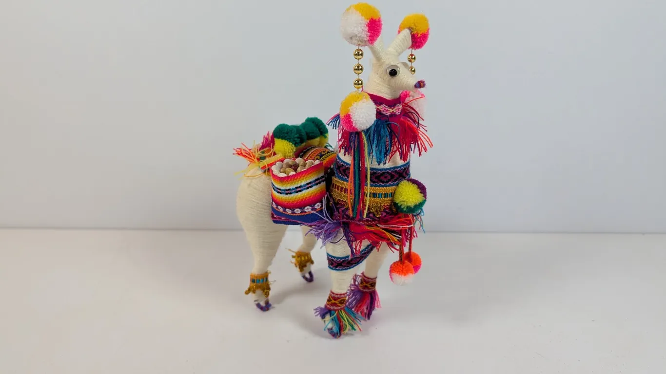 Handmade Peruvian Textile Llama Figurine
