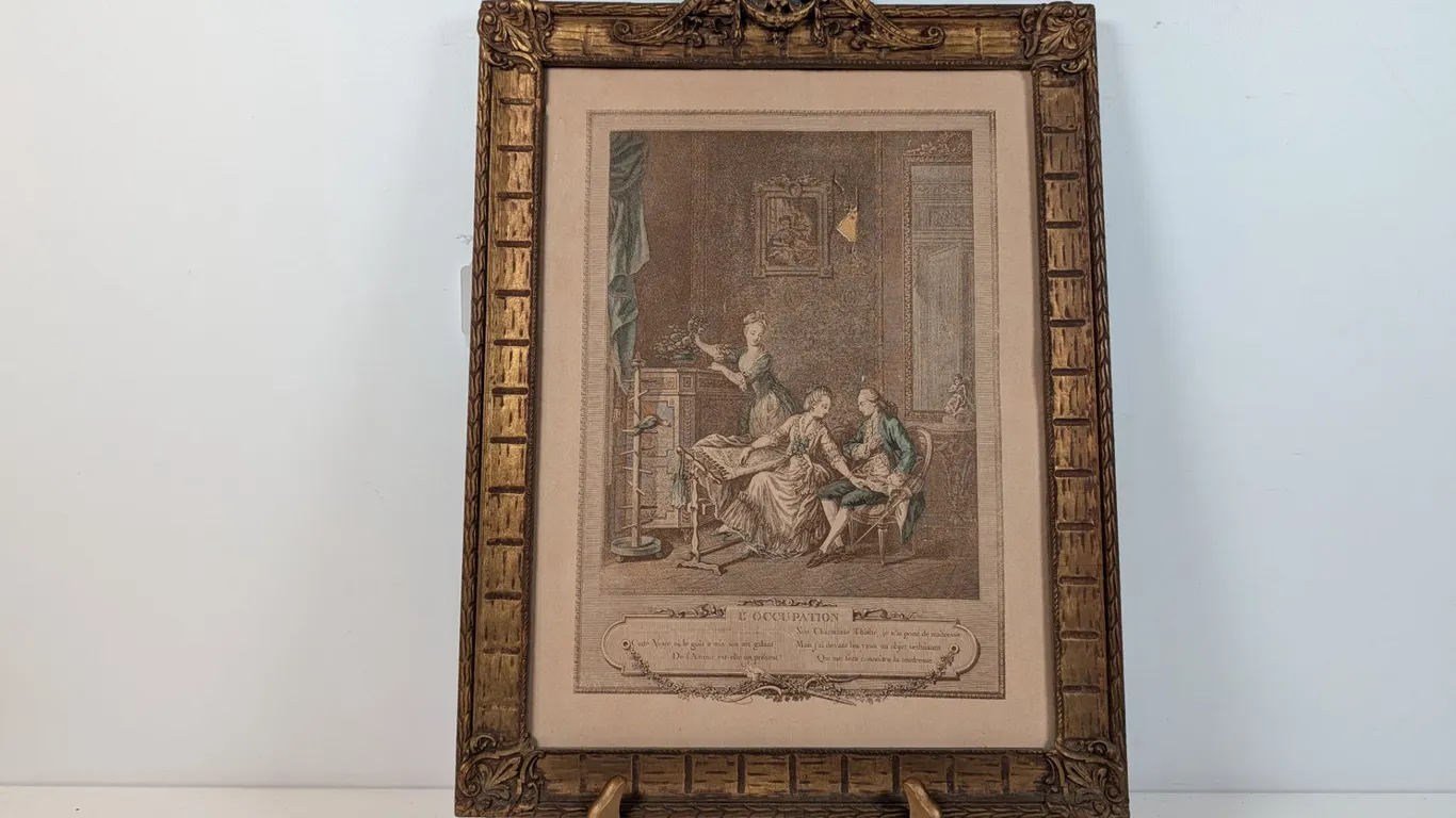 Framed French Engraving "L'OCCUPATION"