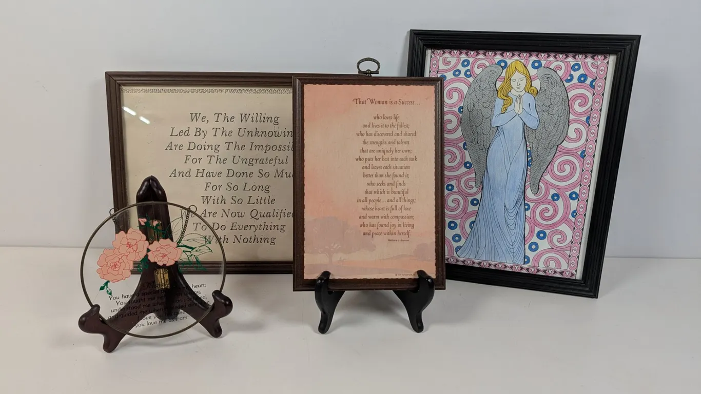 Collection of Inspirational Framed Art and Plaques