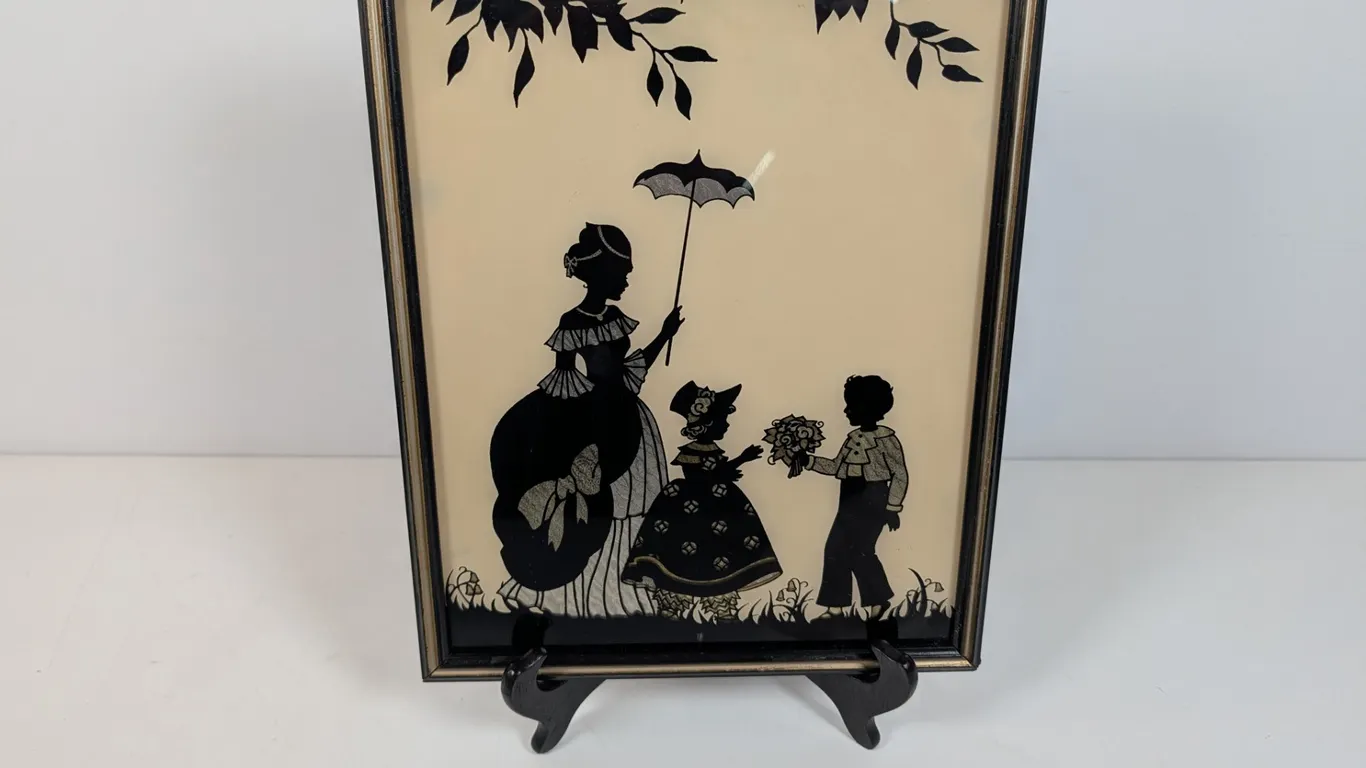 Framed Silhouette Art of Family Scene