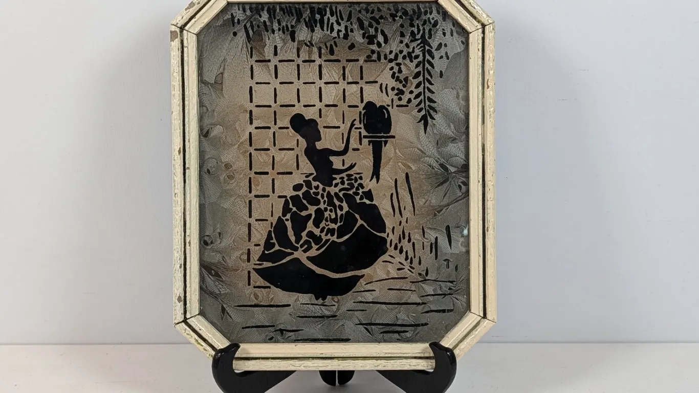 Reverse Painted Silhouette Glass Art