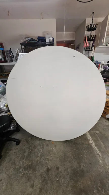 Large White Round Folding Table