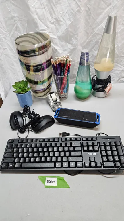Mixed Lot of Electronics, Desk Accessories, and Home Decor