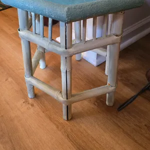 Vintage Bamboo Hexagonal Accent Table