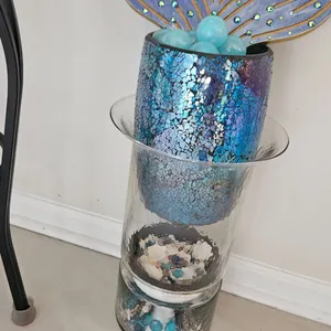 Mermaid Tail & Iridescent Mosaic Vase Arrangement