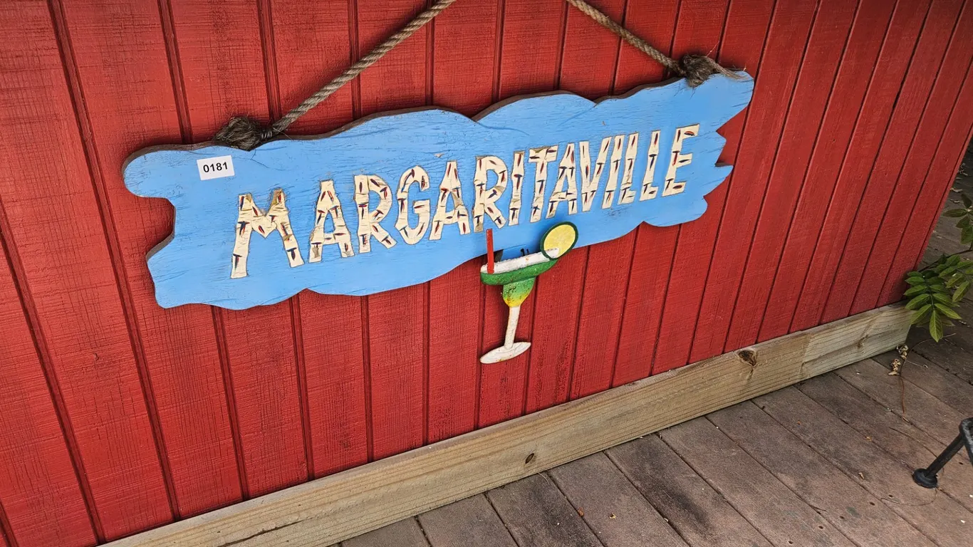 Hand-Carved Margaritaville Wooden Sign