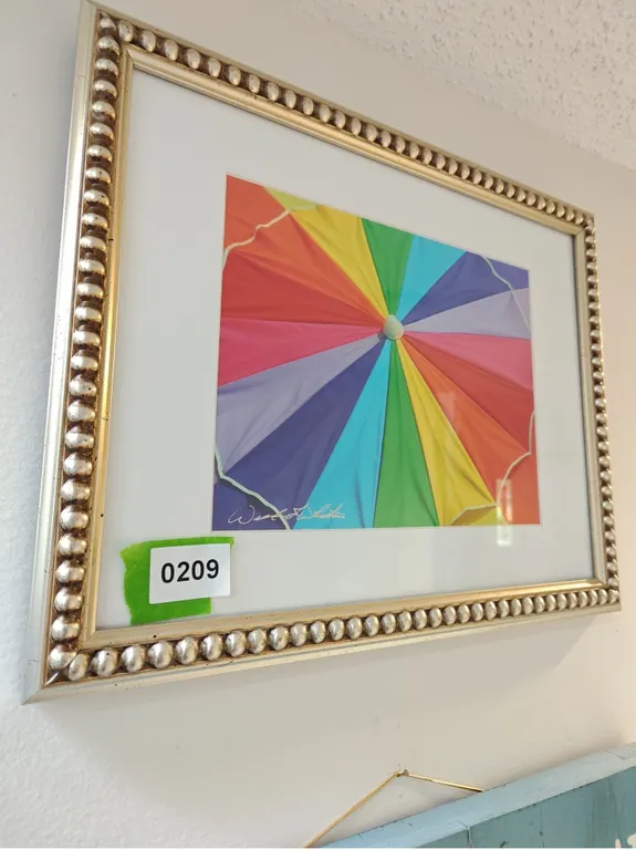 Framed Colorful Umbrella Art Print