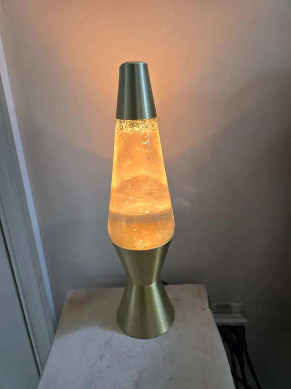 Vintage Gold Glitter Lava Lamp