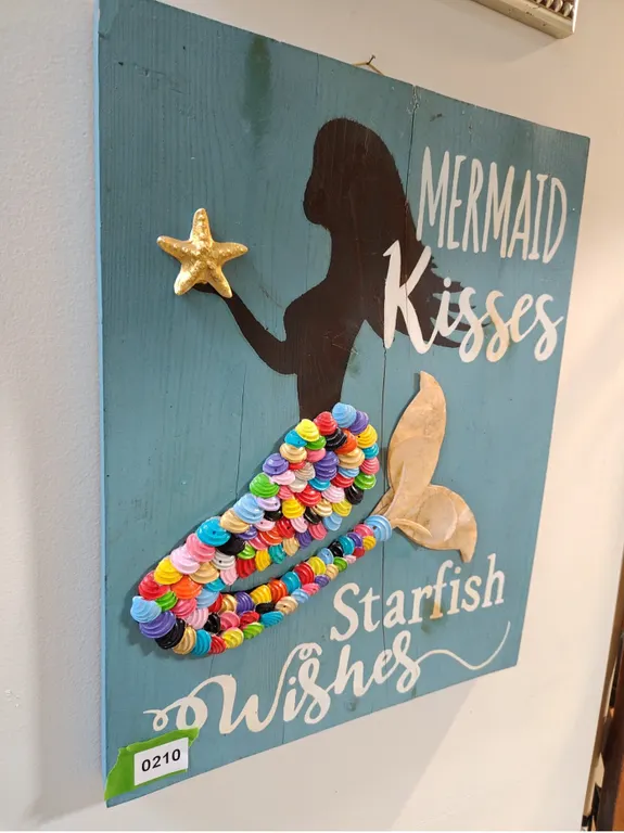 Mermaid Kisses Starfish Wishes Wooden Wall Art