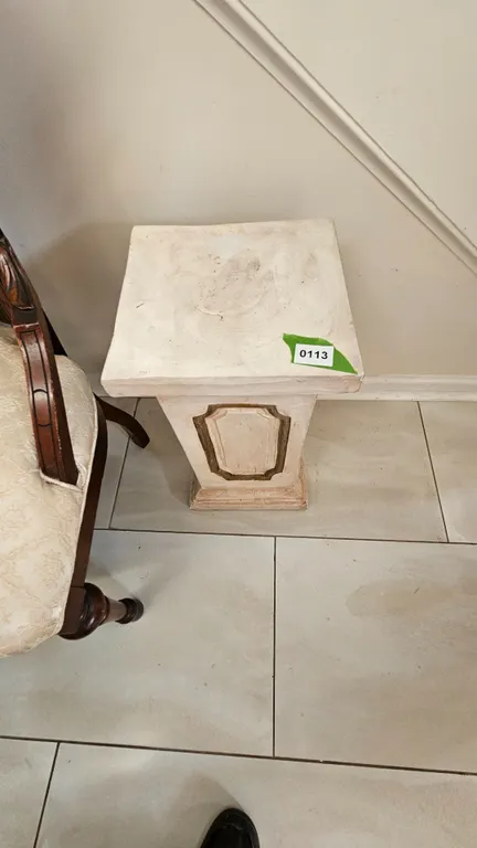 Decorative Faux Stone Pedestal Plant Stand 12x10x20