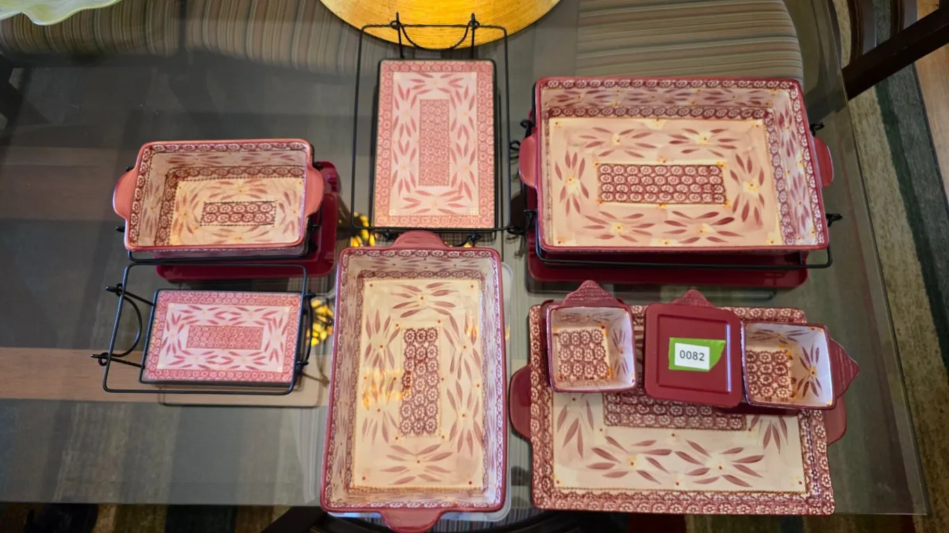 Temp-tations Old World Cranberry Bakeware Set with Racks