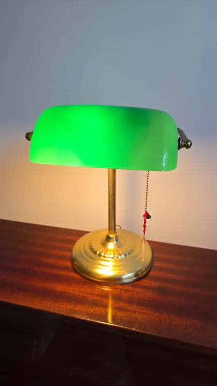 Green & Brass Banker's Lamp