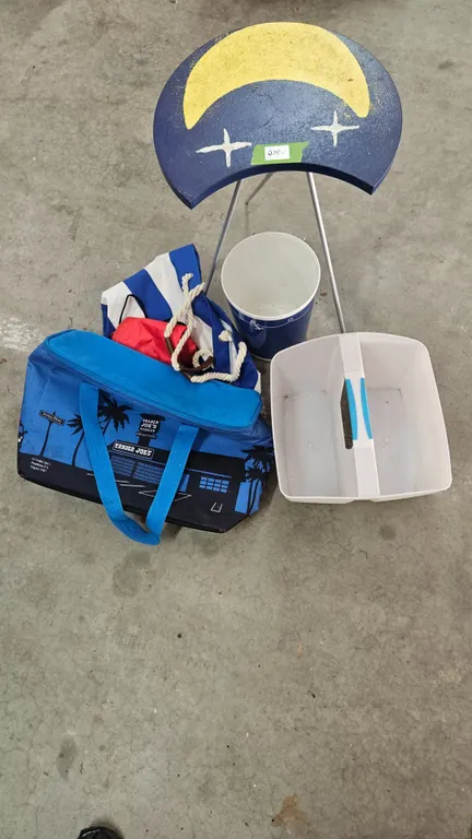 Moon and Stars Patio Table with Cooler, Tote Bag, and Organizer