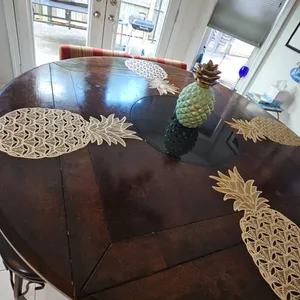 Dark Wood Drop-Leaf Counter Height Table