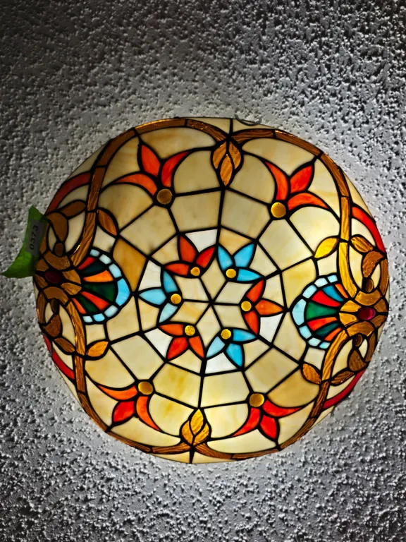 Tiffany Style Stained Glass Flush Mount Ceiling Light