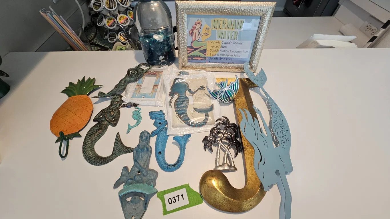 Assorted Mermaid & Tropical Themed Home Decor Lot