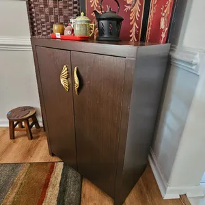 Storage Cabinet with Gold Tone Handles