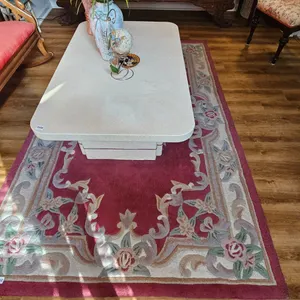 Pink Traditional Floral Area Rug