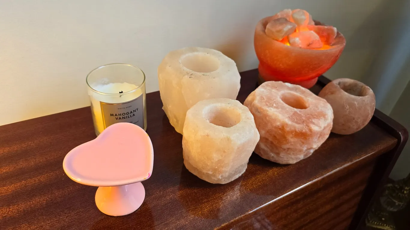 Himalayan Salt Candle Holders & Bowl with Chunks