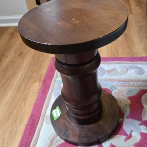 Wooden Pedestal End Table