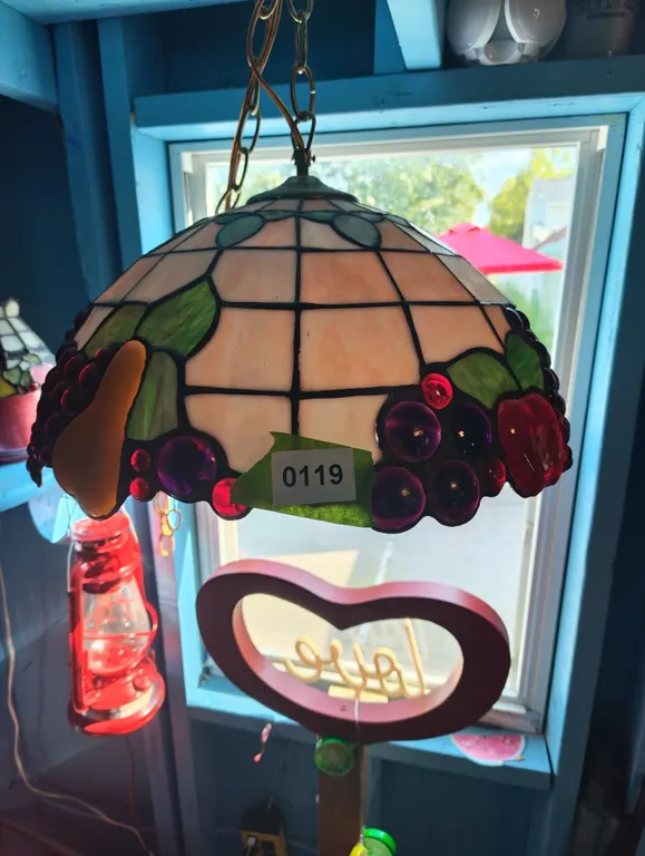 Stained Glass Style Fruit Motif Chandelier Pendant Lamp