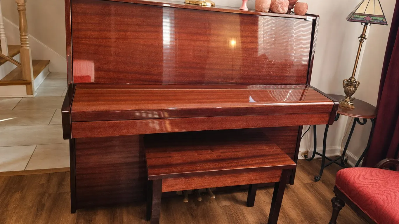 Wooden Upright Piano with Bench