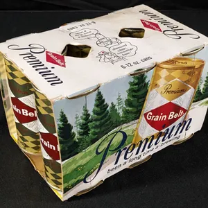 ORIGINAL GRAIN BELT BEER 6 PACK FLAT TOP STRONG BEER CANS STANLEY & ALBERT