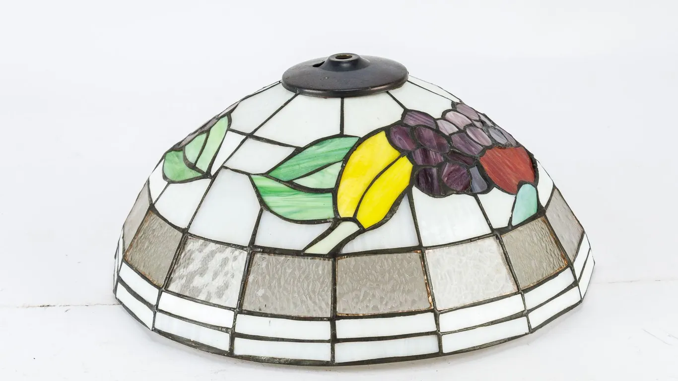 Vintage Stained Glass Fruit Bowl Lamp Shade