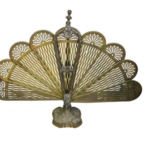 Vintage Peacock Fireplace Screen