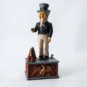 Vintage Uncle Sam Cast Iron Coin Bank