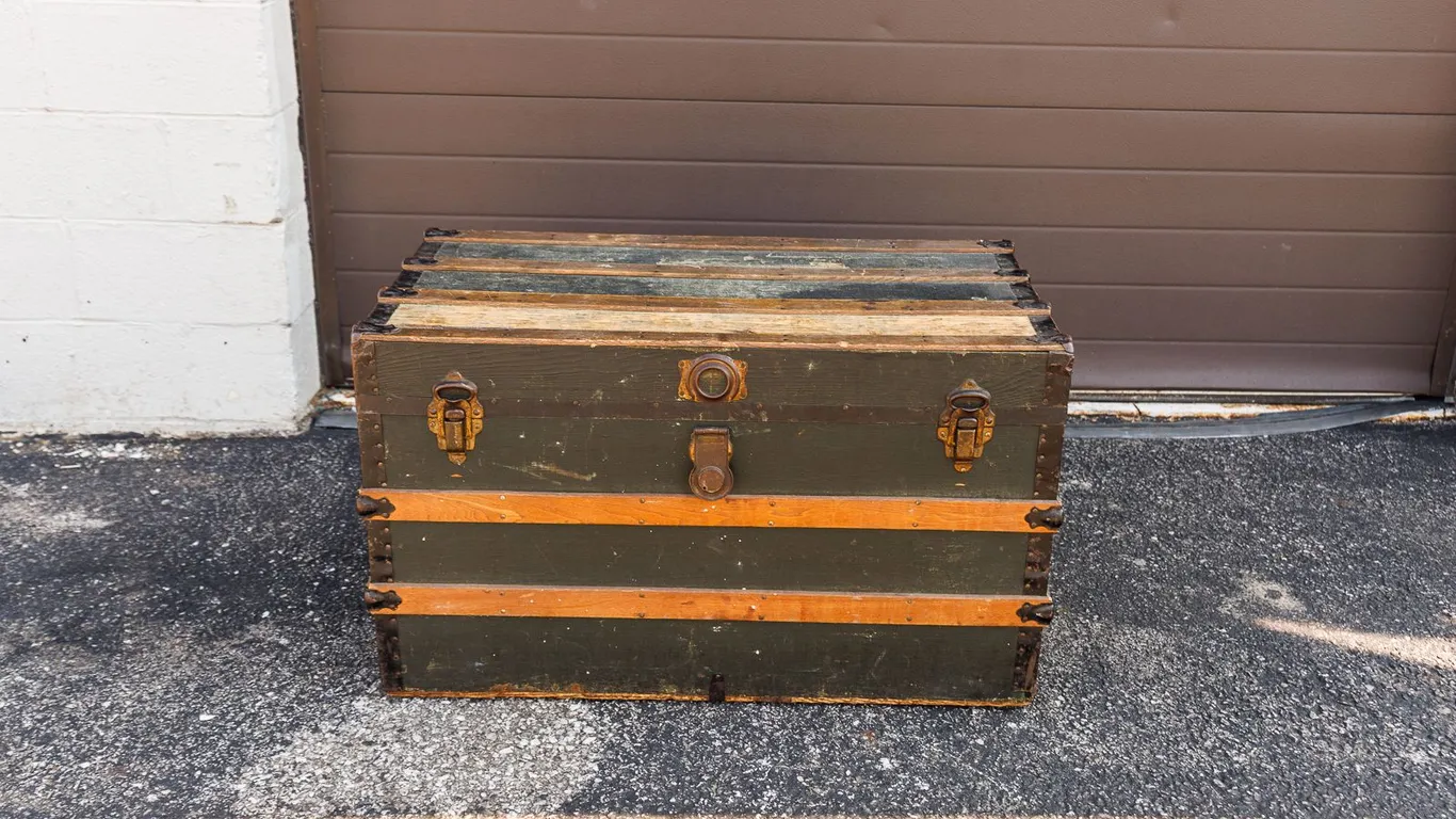 Antique Wood Steamer Trunk