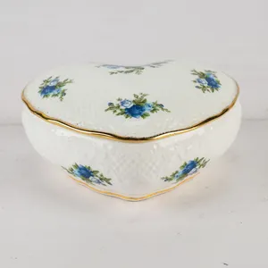 Royal Albert "Moonlight Rose" Heart-shaped China Trinket Box