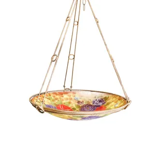 Victorian-Style Floral Painted Glass Bowl Pendant Light Fixture