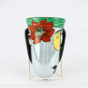 Vintage Art Deco Hand-Painted Porcelain Wall Pocket Vase