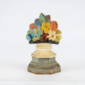 Vintage Cast Iron Floral Urn Doorstop