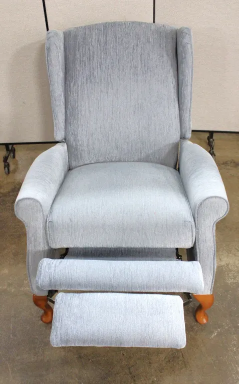 Upholstered Wingback Recliner Chair with Wood Legs
