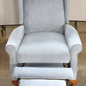 Upholstered Wingback Recliner Chair with Wood Legs