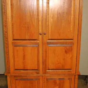 Four-Door Wood Storage Cabinet with Shelves