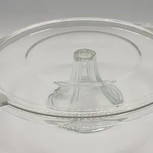 Large Glass Cake Pedestal Plate with Handles