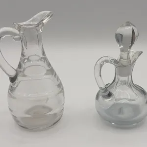 2 Vintage Glass Cruets, 1 with Stopper (Possible Heisey)