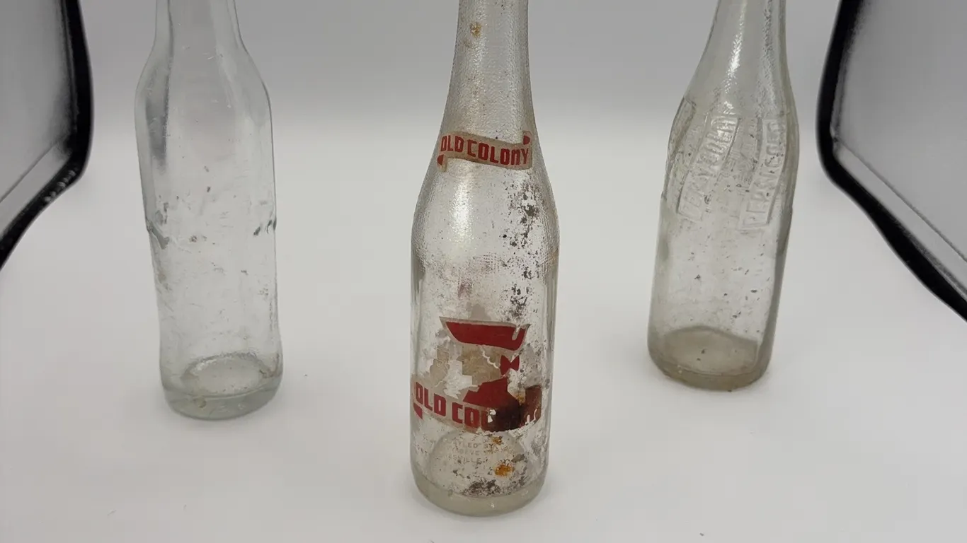 3 Pop Bottles, Old Colony Pepsi Cola