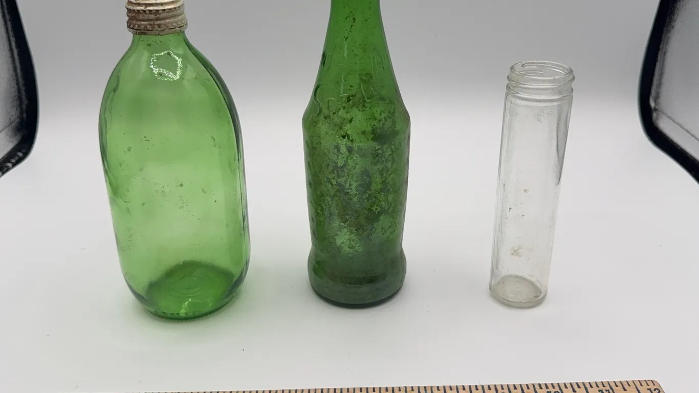 3 Glass Bottles, Sprite Bottle