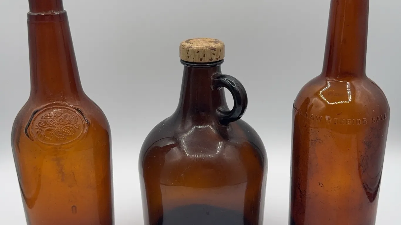 2 Glass Bottles and 1 Small Glass Jug