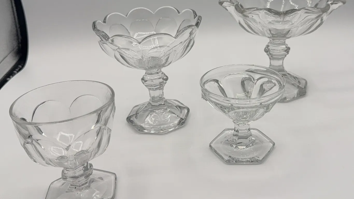 4 Heisey Glass Compote's