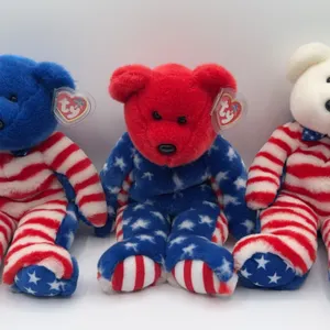 3 Large Ty Americana Beanie Bears