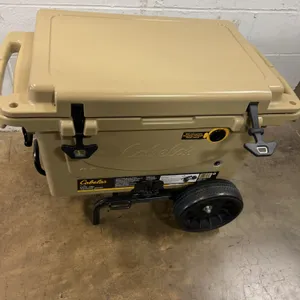 Cabela's 60 Quart Polar Cap Equalizer Cooler in Tan with Dolly and Pressure Relief Valve, Wheeled De