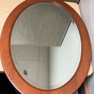 Hardwood Furniture Builders' Guild oval Wall Mirror With Cherry Finish Frame