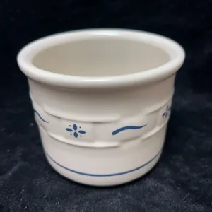 Longaberger Pottery Blue Woven Traditions Small Crock USA
